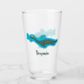 かわいい幸せな海の怪物プレシオサーアニメ タンブラーグラス (正面)