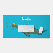 かわいい幸せな海の怪物プレシオサーアニメ デスクマット (キーボード&マウス)