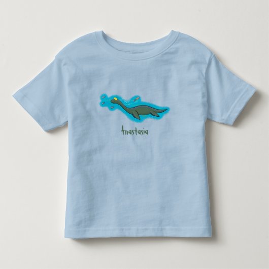 かわいい幸せな海の怪物プレシオサーアニメ トドラーTシャツ (正面)