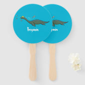 かわいい幸せな海の怪物プレシオサーアニメ ハンドファン (正面&裏面)