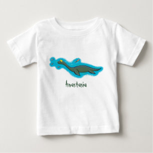 かわいい幸せな海の怪物プレシオサーアニメ ベビーTシャツ
