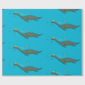 かわいい幸せな海の怪物プレシオサーアニメ ラッピングペーパー (フラット)