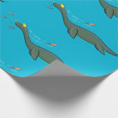 かわいい幸せな海の怪物プレシオサーアニメ ラッピングペーパー (角)