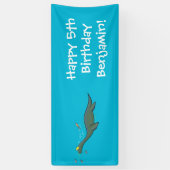 かわいい幸せな海の怪物プレシオサーアニメ 横断幕 (縦)