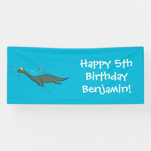 かわいい幸せな海の怪物プレシオサーアニメ 横断幕 (横)