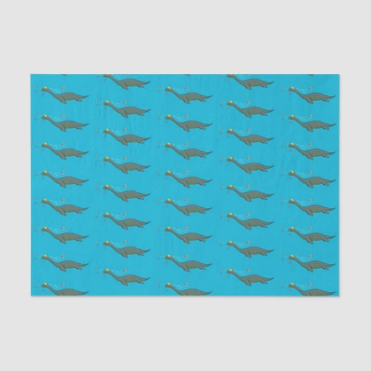 かわいい幸せな海の怪物プレシオサーアニメ 薄葉紙 (正面)