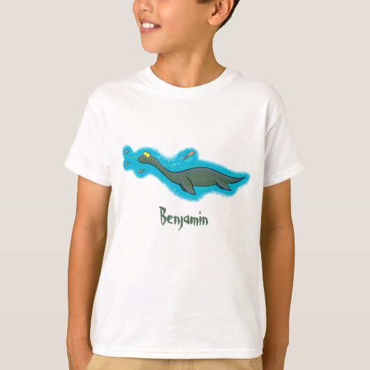 かわいい幸せな海の怪物プレシオサーアニメ Tシャツ (正面)