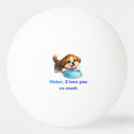 かわいい幸せな犬の水愛好家のインスピレーショナルデザイン 卓球ボール