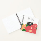 かわいい幸せな猫の春の花パーソナライズされた ノートブック (内部)