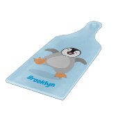 かわいい幸せな皇帝ペンギンのシックな漫画 カッティングボード (角)