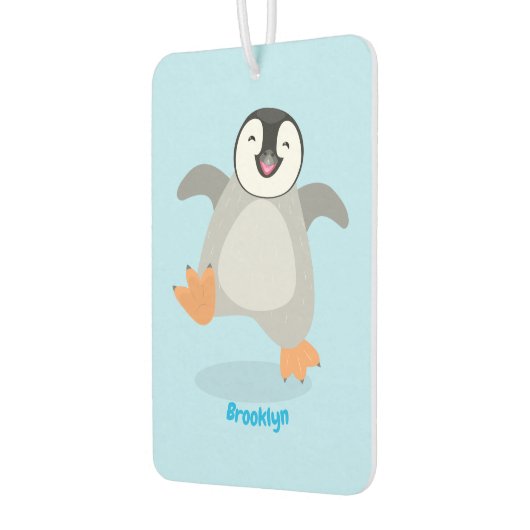 かわいい幸せな皇帝ペンギンのシックな漫画 カーエアーフレッシュナー (左)