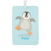 かわいい幸せな皇帝ペンギンのシックな漫画 カーエアーフレッシュナー (裏面)