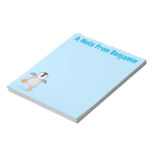 かわいい幸せな皇帝ペンギンのシックな漫画 ノートパッド (回転)