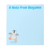 かわいい幸せな皇帝ペンギンのシックな漫画 ノートパッド (正面)