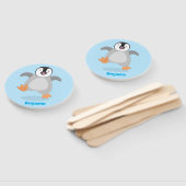 かわいい幸せな皇帝ペンギンのシックな漫画 ハンドファン (組立なし)