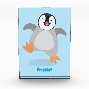 かわいい幸せな皇帝ペンギンのシックな漫画 フォトブロック