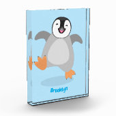 かわいい幸せな皇帝ペンギンのシックな漫画 フォトブロック (左)