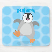 かわいい幸せな皇帝ペンギンのシックな漫画 マウスパッド (正面)