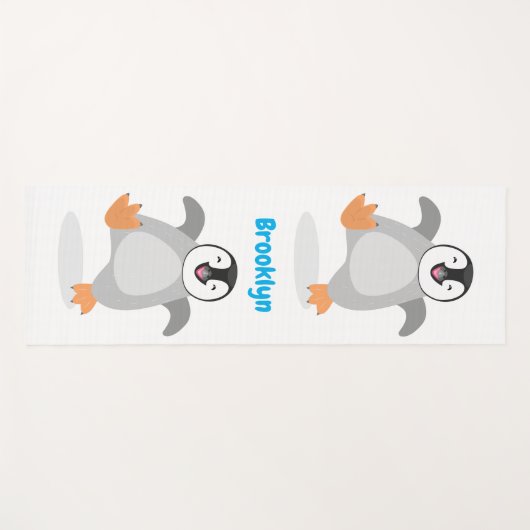 かわいい幸せな皇帝ペンギンのシックな漫画 ヨガマット (正面(横))