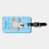 かわいい幸せな皇帝ペンギンのシックな漫画 ラゲッジタグ (正面横)