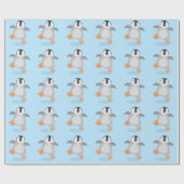 かわいい幸せな皇帝ペンギンのシックな漫画 ラッピングペーパー (フラット)