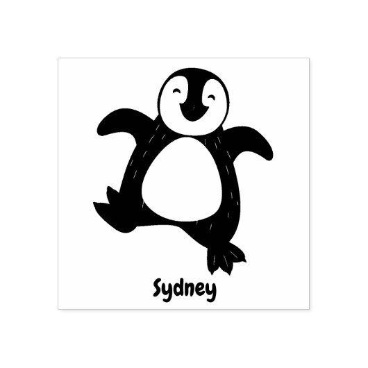 かわいい幸せな皇帝ペンギンのシックな漫画 ラバースタンプ (インプリント)