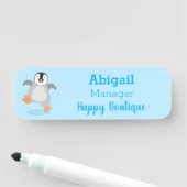 かわいい幸せな皇帝ペンギンのシックな漫画 名札 (インサイチュ)