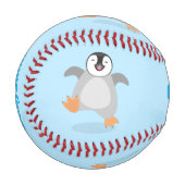 かわいい幸せな皇帝ペンギンのシックな漫画 野球ボール (正面左)