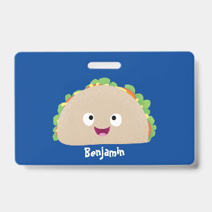 かわいい幸せな笑顔のタコのイラスト バッジ
