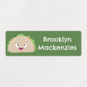 かわいい幸せな笑顔のタコパーソナライズされた漫画 ラベル (デザイン2)