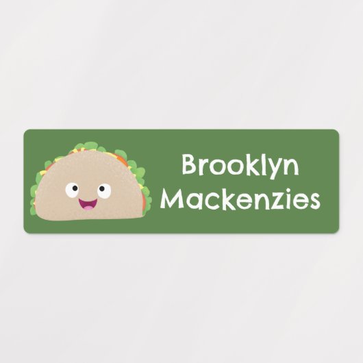 かわいい幸せな笑顔のタコパーソナライズされた漫画 ラベル (デザイン2)