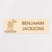 かわいい幸せな笑顔のラクダの漫画パーソナライズされた ラベル (デザイン2)