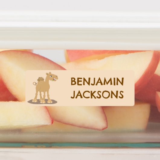 かわいい幸せな笑顔のラクダの漫画パーソナライズされた ラベル (貼付)