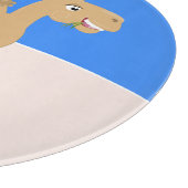 かわいい幸せな笑顔のラクダ漫画イラストレーション カッティングボード (角)