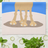 かわいい幸せな笑顔のラクダ漫画イラストレーション キッチンタオル (折り畳み)