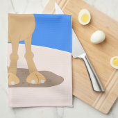 かわいい幸せな笑顔のラクダ漫画イラストレーション キッチンタオル (四つ折り)