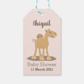 かわいい幸せな笑顔のラクダ漫画イラストレーション ギフトタグ (裏面)