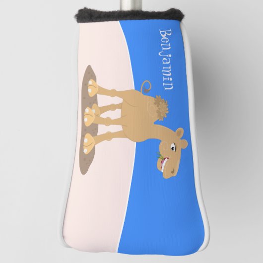 かわいい幸せな笑顔のラクダ漫画イラストレーション ゴルフヘッドカバー (回転90)