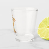 かわいい幸せな笑顔のラクダ漫画イラストレーション ショットグラス (右)