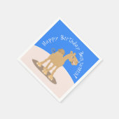 かわいい幸せな笑顔のラクダ漫画イラストレーション スタンダードカクテルナプキン (角)