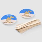 かわいい幸せな笑顔のラクダ漫画イラストレーション ハンドファン (組立なし)