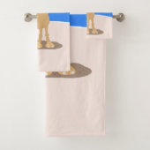 かわいい幸せな笑顔のラクダ漫画イラストレーション バスタオルセット (インサイチュ)