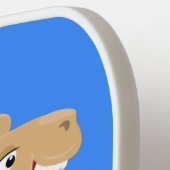 かわいい幸せな笑顔のラクダ漫画イラストレーション ピックルボールラケット (左詳細)