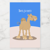 かわいい幸せな笑顔のラクダ漫画イラストレーション フードラベル (シングルラベル)