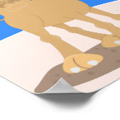 かわいい幸せな笑顔のラクダ漫画イラストレーション ポスター (角)