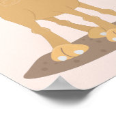 かわいい幸せな笑顔のラクダ漫画イラストレーション ポスター (角)