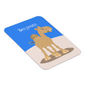 かわいい幸せな笑顔のラクダ漫画イラストレーション マグネット (右側)