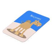 かわいい幸せな笑顔のラクダ漫画イラストレーション マグネット (左側)