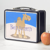 かわいい幸せな笑顔のラクダ漫画イラストレーション メタルランチボックス (インサイチュ)