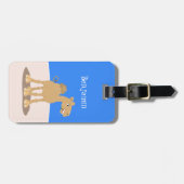 かわいい幸せな笑顔のラクダ漫画イラストレーション ラゲッジタグ (正面横)